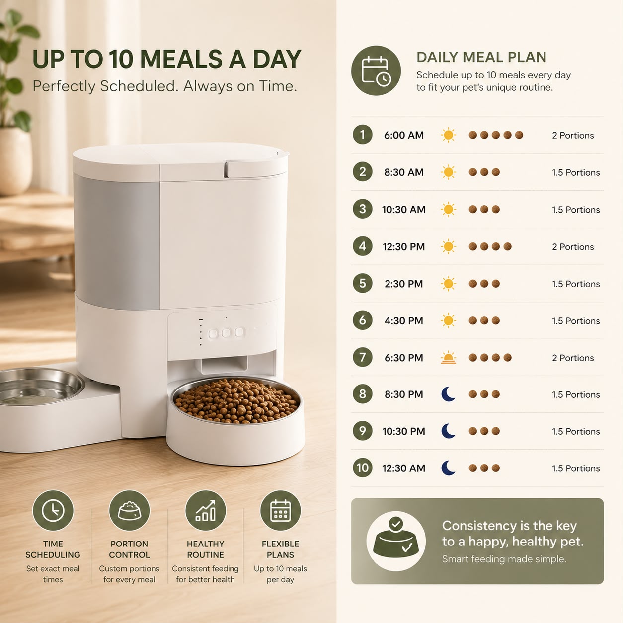 SmartPet™ 2-in-1 Automatic Pet Feeder & Water Dispenser | WiFi App Control