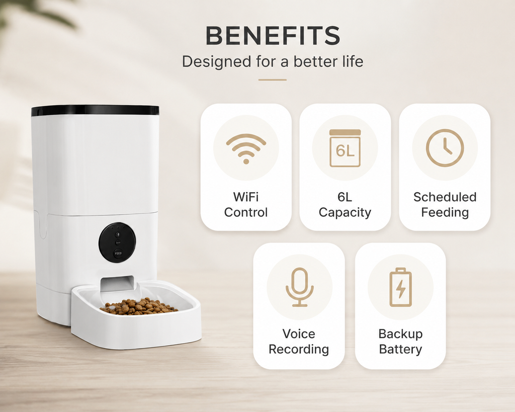 SmartPet™ 6L Automatic Pet Feeder with HD Camera & App Control