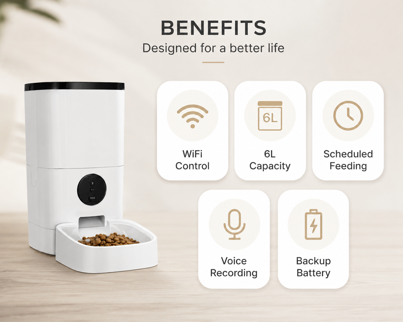 SmartPet™ 6L Automatic Pet Feeder with HD Camera & App Control